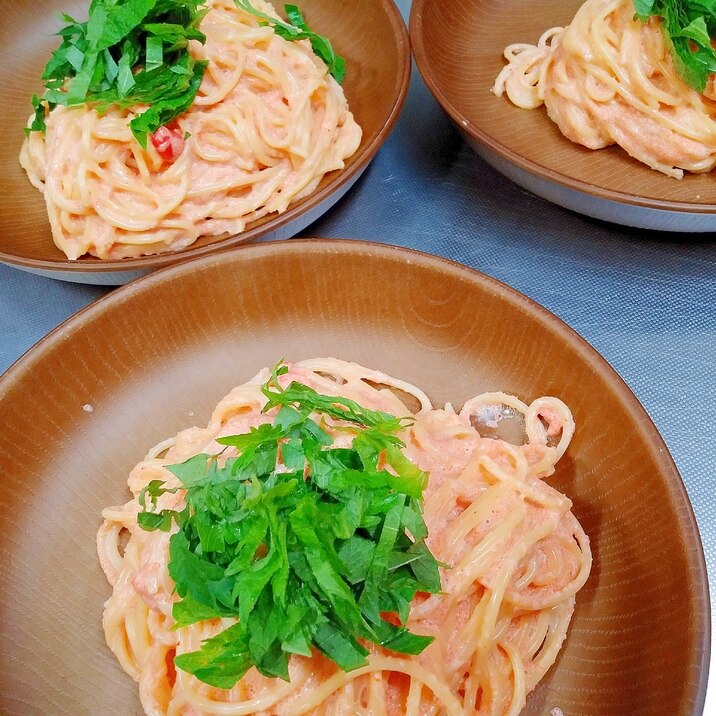 生クリームで簡単夕飯！　明太クリームパスタ